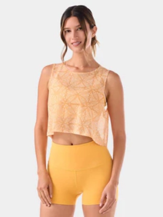 Tavi Tops - Tavl Floral-Patterned Sleeveless Crop Yoga Tank